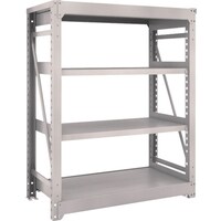 トラスコ中山 TRUSCO スチールラック M10型重量棚 1200X620XH1500 4段 単体 ネオグレー M105464 1台