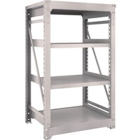 トラスコ中山 TRUSCO スチールラック M10型重量棚 900X760XH1500 4段 単体 ネオグレー M105374 1台