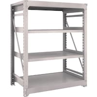 トラスコ中山 TRUSCO スチールラック M10型重量棚 1200X760XH1500 4段 単体 ネオグレー M105474 1台