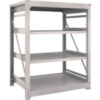 トラスコ中山 TRUSCO スチールラック M10型重量棚 1200X900XH1500 4段 単体 ネオグレー M105494 1台