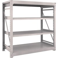 トラスコ中山 TRUSCO スチールラック M10型重量棚 1500X760XH1500 4段 単体 ネオグレー M105574 1台