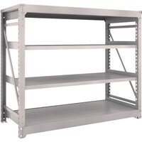 トラスコ中山 TRUSCO スチールラック M10型重量棚 1800X760XH1500 4段 単体 ネオグレー M105674 1台