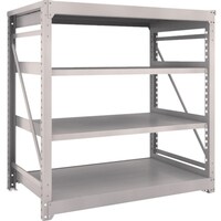 トラスコ中山 TRUSCO スチールラック M10型重量棚 1500X900XH1500 4段 単体 ネオグレー M105594 1台