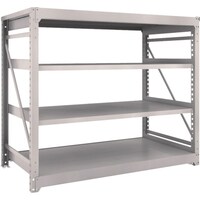 トラスコ中山 TRUSCO スチールラック M10型重量棚 1800X900XH1500 4段 単体 ネオグレー M105694 1台