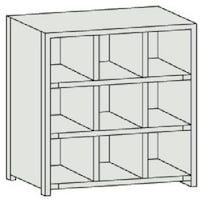 トラスコ中山 TRUSCO スチール製区分棚 KB型 コボレ止め付 889X264XH926 3列3段 KB3033 1台