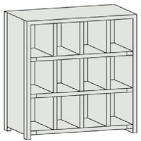 トラスコ中山 TRUSCO スチール製区分棚 KA型 コボレ止め付 889X214XH927 4列3段 KA4033 1台