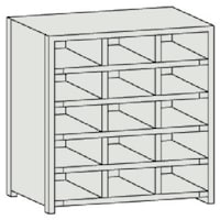 トラスコ中山 TRUSCO スチール製区分棚 KB型 コボレ止め付 W875×D250×H927 3列5段 KB3053 1台