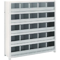 トラスコ中山 TRUSCO スチール製区分棚 KCM型 前当り付 875X250XH925 5列5段 KC5053M 1台