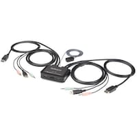 Startech StarTech KVMスイッチ/2ポート/1画面/HDMI/4K60Hz/ケーブル一体型/AUX SV211HDUA4K 1箱(1個)
