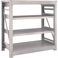 トラスコ中山 TRUSCO スチールラック M10型重量棚 1200X620XH1200 4段 単体 ネオグレー M104464 1台