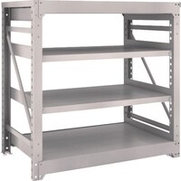 トラスコ中山 TRUSCO スチールラック M10型重量棚 1200X760XH1200 4段 単体 ネオグレー M104474 1台