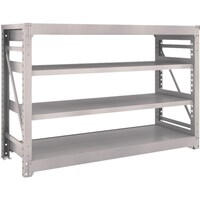 トラスコ中山 TRUSCO スチールラック M10型重量棚 1800X620XH1200 4段 単体 ネオグレー M104664 1台