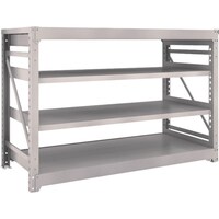 トラスコ中山 TRUSCO スチールラック M10型重量棚 1800X760XH1200 4段 単体 ネオグレー M104674 1台