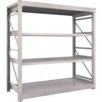 トラスコ中山 TRUSCO スチールラック M10型重量棚 1800X760XH1800 4段 単体 ネオグレー M106674 1台