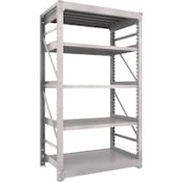 トラスコ中山 TRUSCO スチールラック M10型重量棚 1200X760XH2100 5段 単体 ネオグレー M107475 1台
