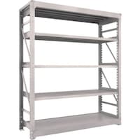 トラスコ中山 TRUSCO スチールラック M10型重量棚 1800X620XH2100 5段 単体 ネオグレー M107665 1台