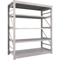 トラスコ中山 TRUSCO スチールラック M10型重量棚 1800X760XH2100 5段 単体 ネオグレー M107675 1台