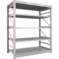 トラスコ中山 TRUSCO スチールラック M10型重量棚 1800X900XH2100 5段 単体 ネオグレー M107695 1台
