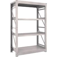 トラスコ中山 TRUSCO スチールラック M10型重量棚 1200X620XH1800 4段 単体 ネオグレー M106464 1台