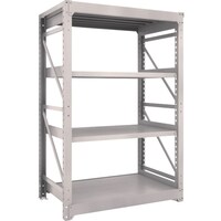 トラスコ中山 TRUSCO スチールラック M10型重量棚 1200X760XH1800 4段 単体 ネオグレー M106474 1台
