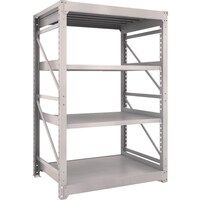 トラスコ中山 TRUSCO スチールラック M10型重量棚 1200X900XH1800 4段 単体 ネオグレー M106494 1台