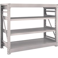 トラスコ中山 TRUSCO スチールラック M10型重量棚 1500X620XH1200 4段 単体 ネオグレー M104564 1台