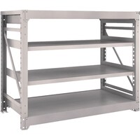 トラスコ中山 TRUSCO スチールラック M10型重量棚 1500X760XH1200 4段 単体 ネオグレー M104574 1台