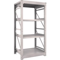 トラスコ中山 TRUSCO スチールラック M10型重量棚 900X760XH1800 4段 単体 ネオグレー M106374 1台