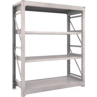 トラスコ中山 TRUSCO スチールラック M10型重量棚 1500X620XH1800 4段 単体 ネオグレー M106564 1台