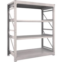 トラスコ中山 TRUSCO スチールラック M10型重量棚 1500X760XH1800 4段 単体 ネオグレー M106574 1台