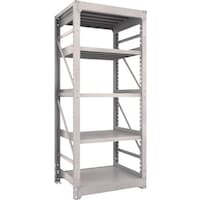 トラスコ中山 TRUSCO スチールラック M10型重量棚 900X760XH2100 5段 単体 ネオグレー M107375 1台