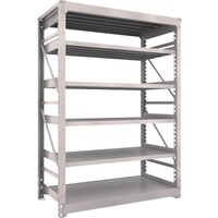 トラスコ中山 TRUSCO スチール製重量ボルト式棚 M10型 W1500×D760×H2115 6段 単体 ネオグレー M107576 1台