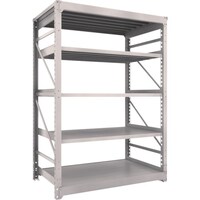 トラスコ中山 TRUSCO スチールラック M10型重量棚 1500X900XH2100 5段 単体 ネオグレー M107595 1台