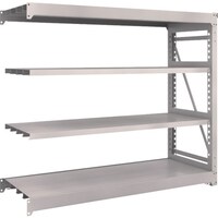 トラスコ中山 TRUSCO スチールラック M10型重量棚 1800X620XH1500 4段 連結 ネオグレー M105664B 1台