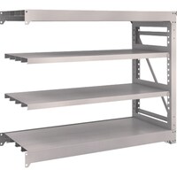 トラスコ中山 TRUSCO スチールラック M10型重量棚 1500X620XH1200 4段 連結 ネオグレー M104564B 1台