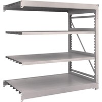 トラスコ中山 TRUSCO スチールラック M10型重量棚 1500X900XH1500 4段 連結 ネオグレー M105594B 1台