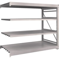トラスコ中山 TRUSCO スチールラック M10型重量棚 1800X900XH1500 4段 連結 ネオグレー M105694B 1台