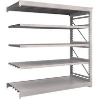 トラスコ中山 TRUSCO スチール製重量ボルト式棚 M10型 W1800×D760×H1815 5段 連結 ネオグレー M106675B 1台