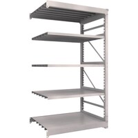 トラスコ中山 TRUSCO スチールラック M10型重量棚 1200X900XH2100 5段 連結 ネオグレー M107495B 1台