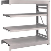 トラスコ中山 TRUSCO スチールラック M10型重量棚 1200X620XH1200 4段 連結 ネオグレー M104464B 1台