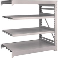 トラスコ中山 TRUSCO スチールラック M10型重量棚 1200X760XH1200 4段 連結 ネオグレー M104474B 1台