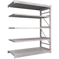 トラスコ中山 TRUSCO スチールラック M10型重量棚 1800X760XH2100 5段 連結 ネオグレー M107675B 1台