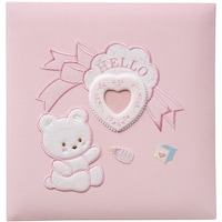 ナカバヤシ ナカバヤシ フエルアルバム誕生用100年台紙 ハートフルベア ピンク HLB701P 1冊