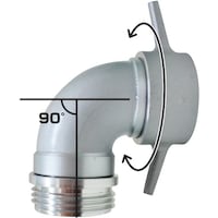 岩崎製作所 IWA 媒介金具 アルミ製 ビッグマウス吸口スイベルエルボ(長角) 15BSLN7590A 1個