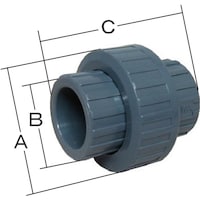 岩崎製作所 IWA 樹脂製(PVC)製 ユニオンジョイント ネジ式 49UNIN32P 1個