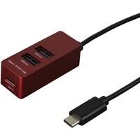 ナカバヤシ ナカバヤシ TypeC/USB2.0/3ポートハブ/120cm/レッド UHC2463R 1個