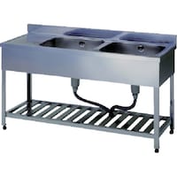 東製作所 アズマ 二槽水切シンクBG無ホース付左シンク 1500×600×800 HPMC21500L 1台