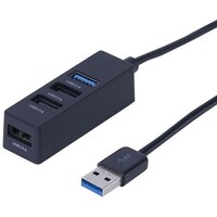 ナカバヤシ ナカバヤシ USB3.0+2.0 4ポートハブ 0.6m ブラック UH3074BK 1個