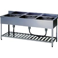 東製作所 アズマ 三槽シンクBG無ホース付 1800×450×800 KPC31800 1台