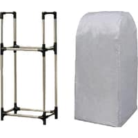 アイリスオーヤマ IRIS 204555 ステンレス製タイヤラック(カバー付)普通自動車用 ブラック/グレー KSL590C 1個